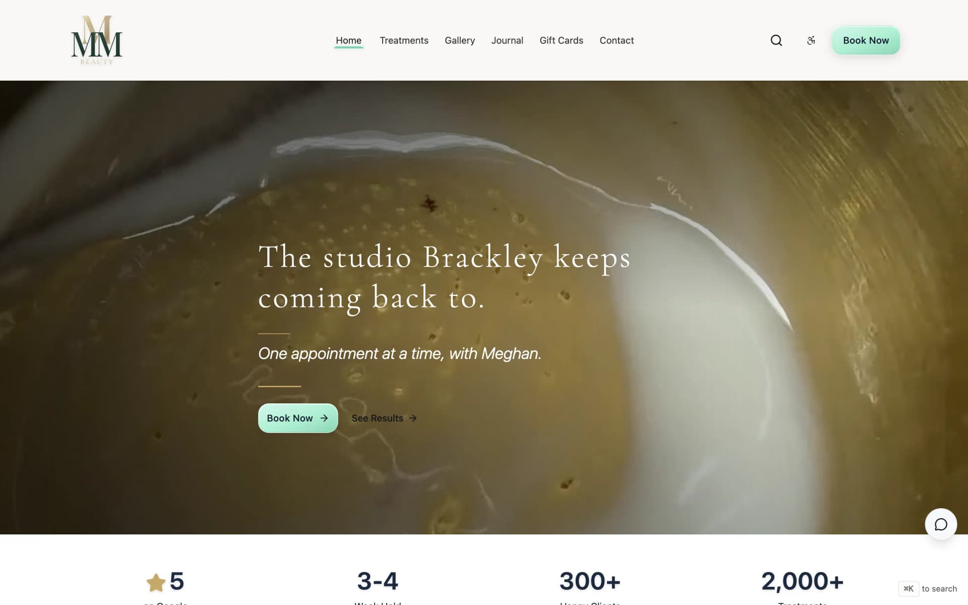 MMM Beauty homepage in light and dark mode, side-by-side desktop view