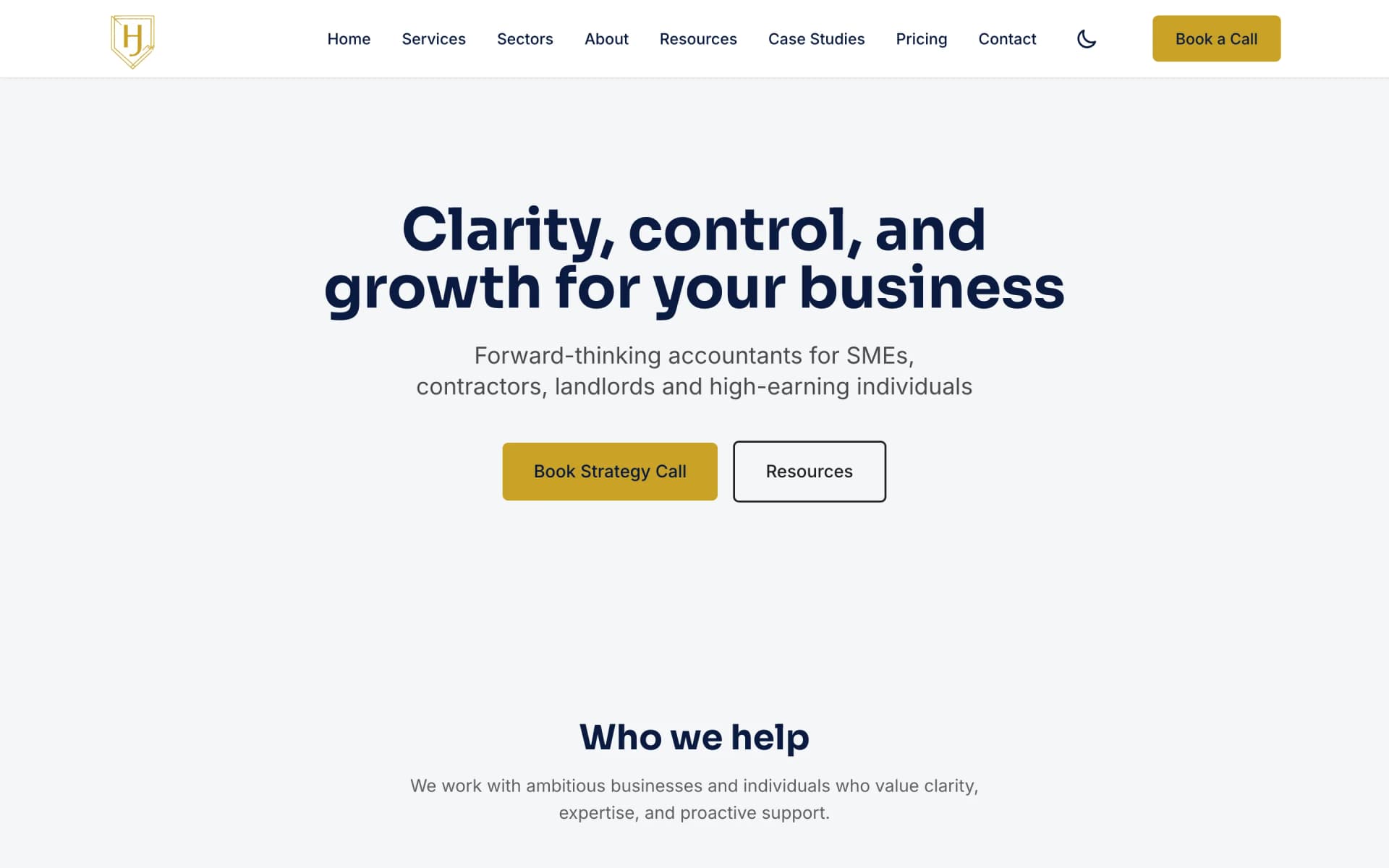Harrison James Accounting website preview