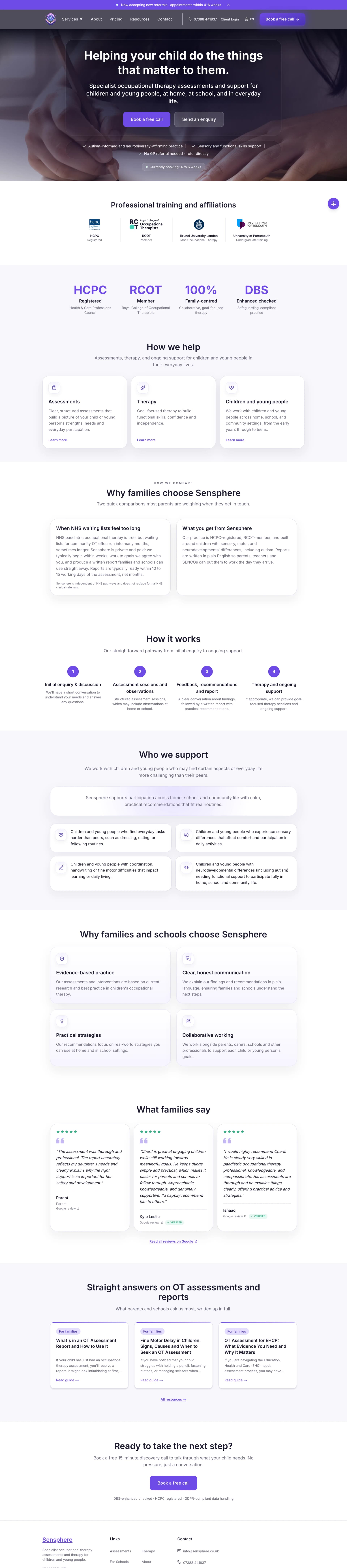 Sensphere clinical platform homepage