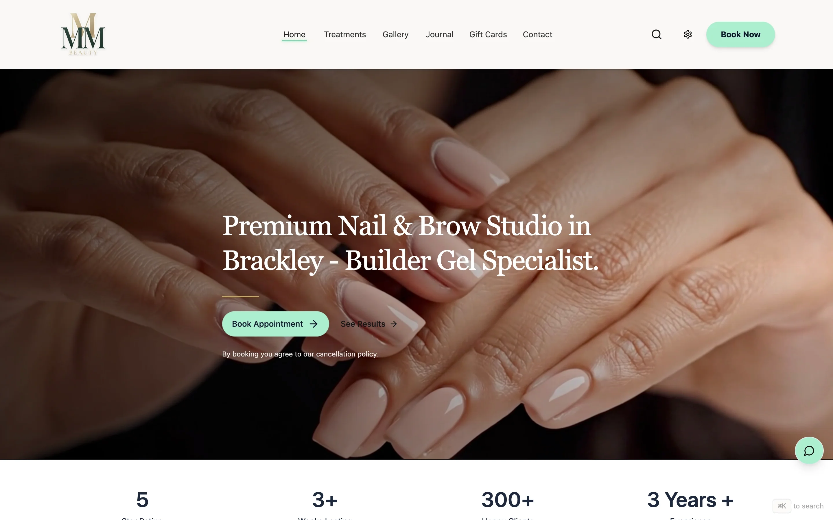 MMM Beauty redesigned homepage - desktop view