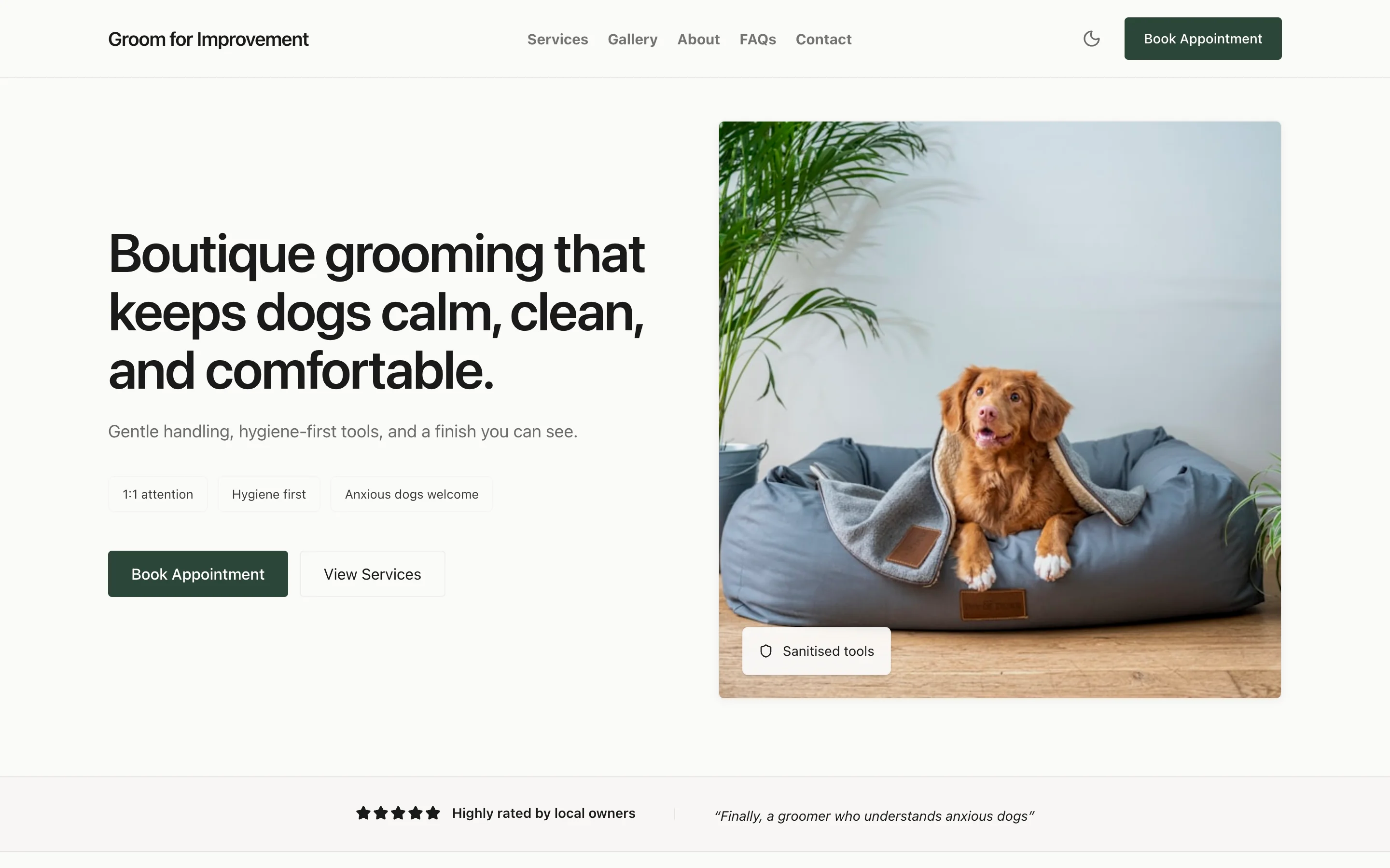 Groom for Improvement website preview