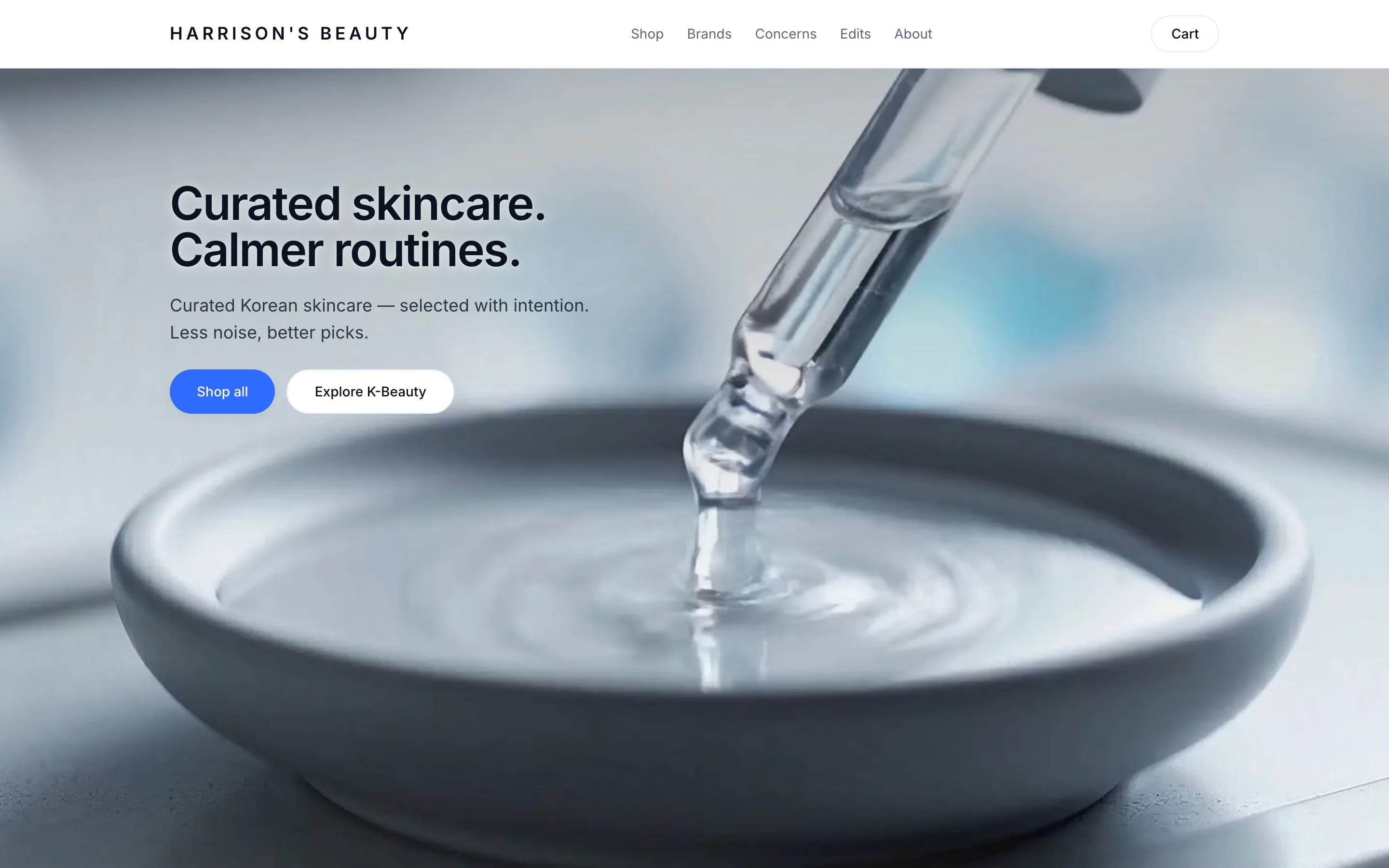 Harrison's Beauty website desktop view