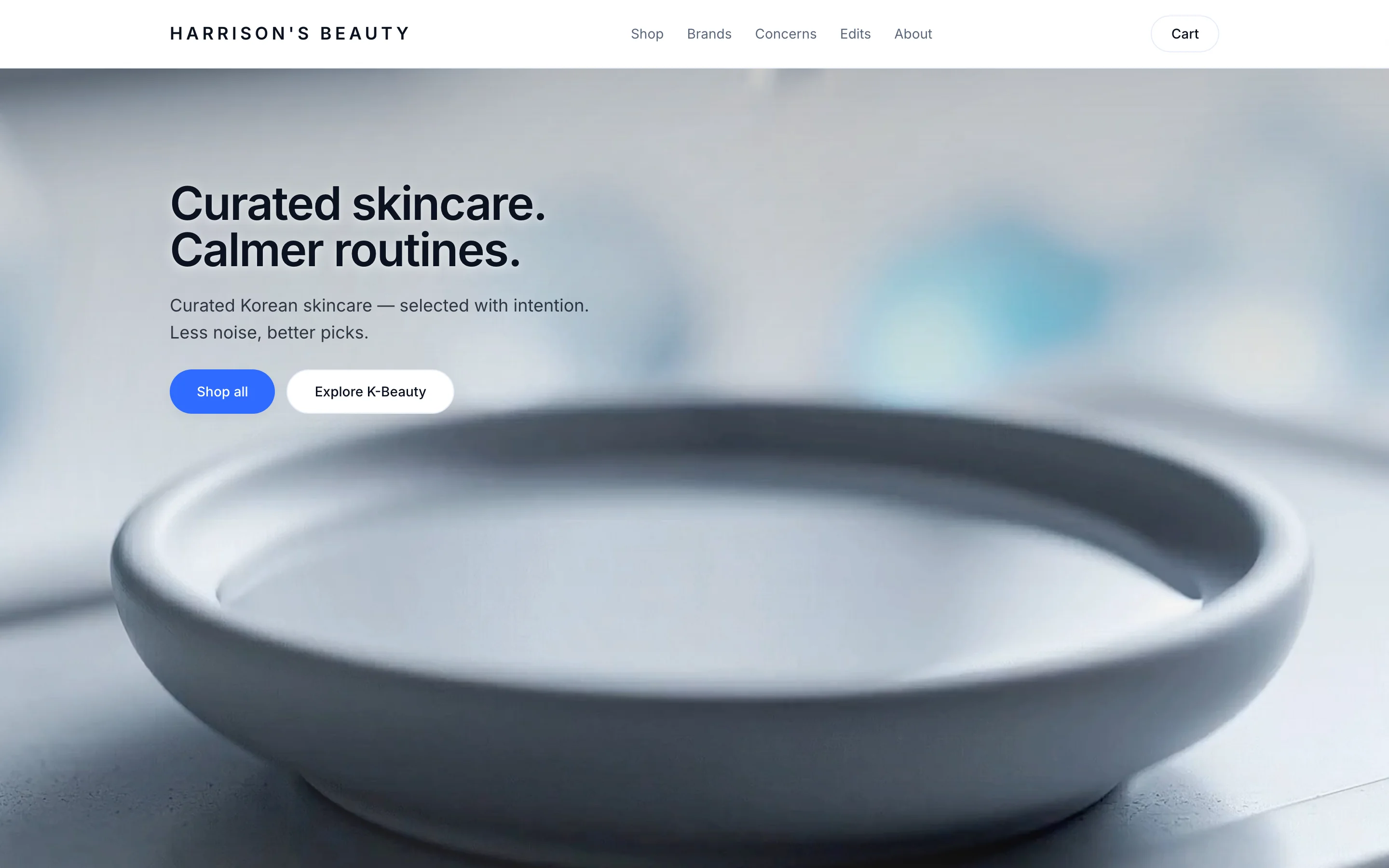 Harrison's Beauty website desktop view