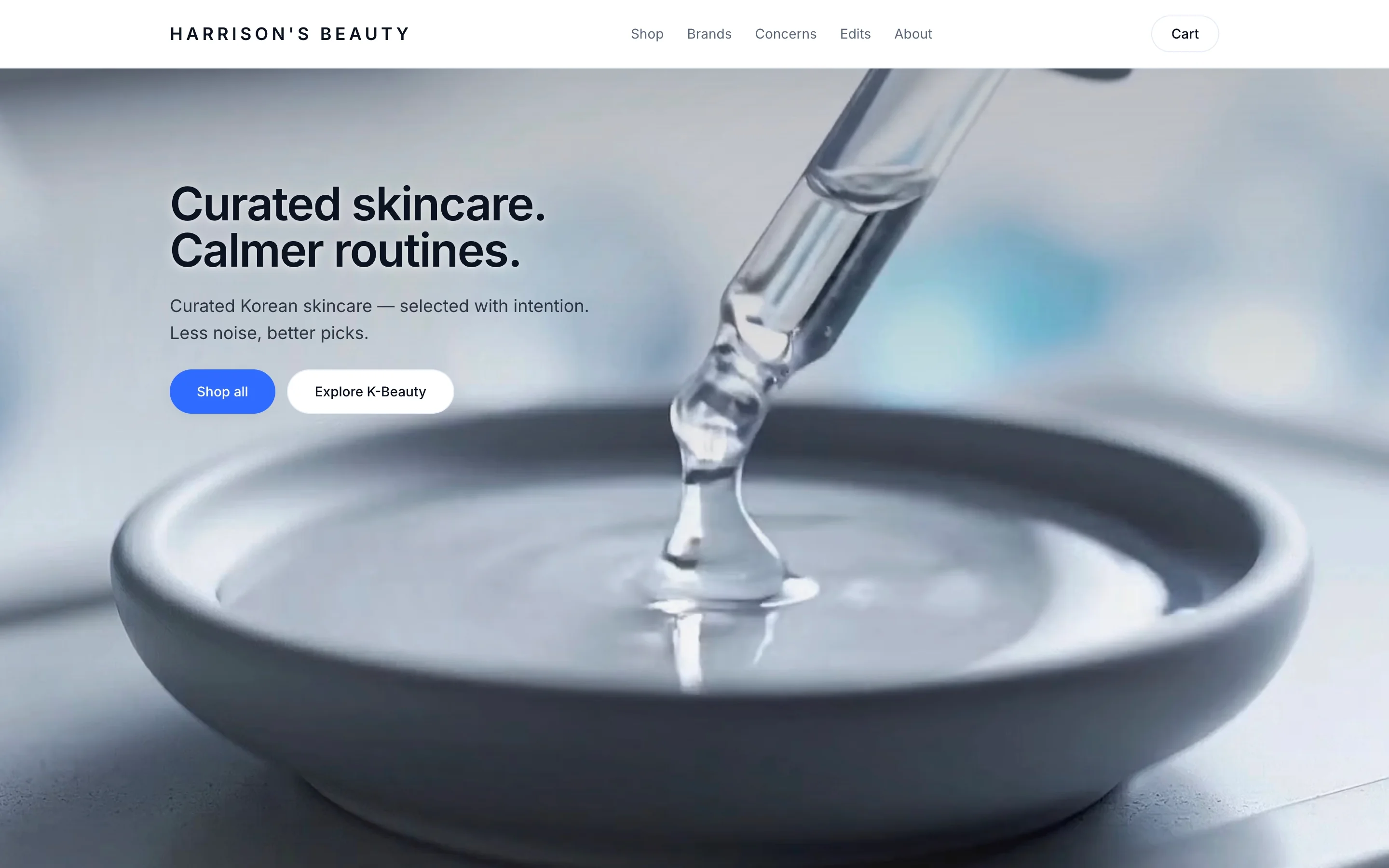 Harrison's Beauty website desktop view