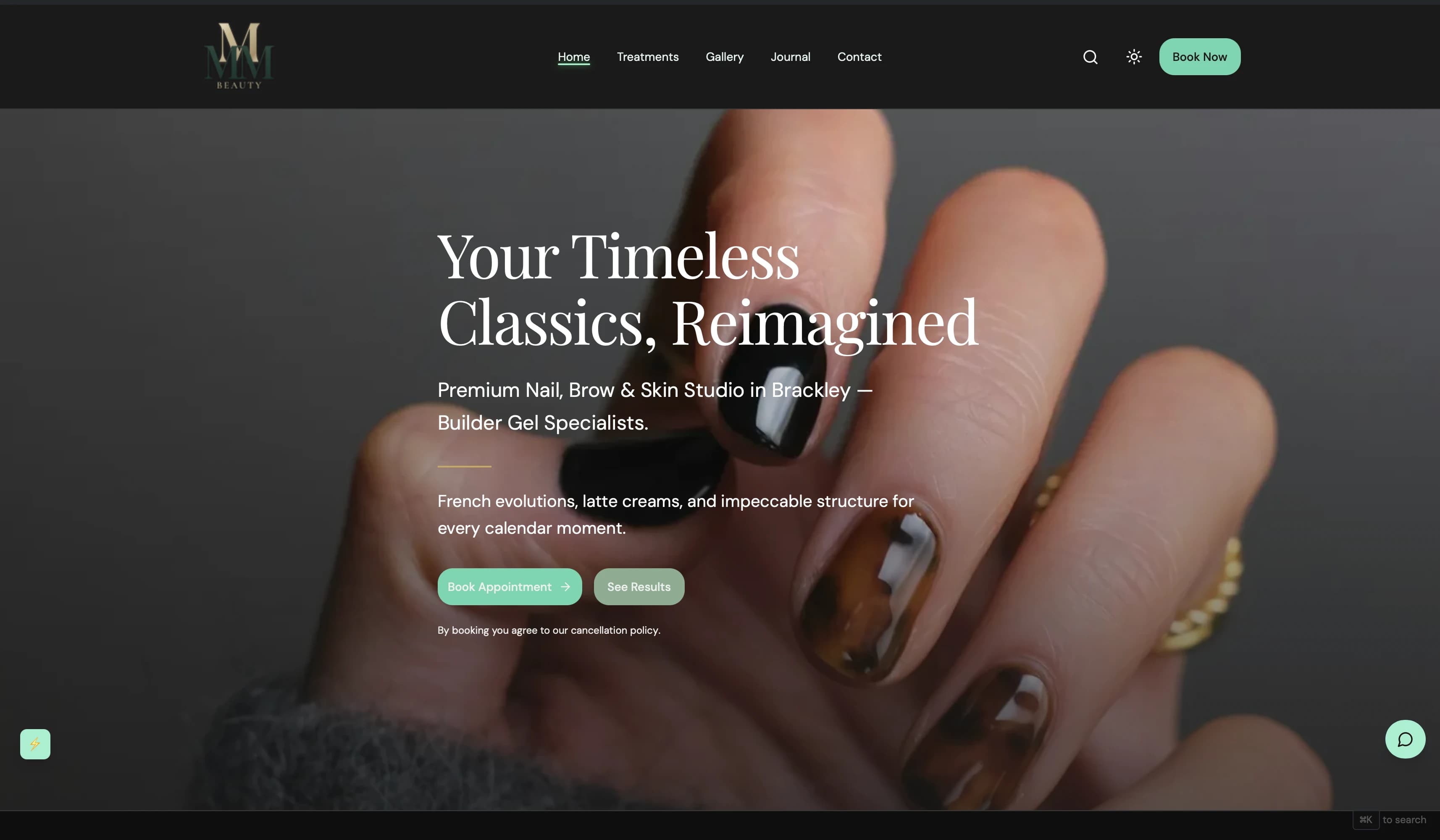 MMM Beauty website after transformation by Doman Digital - clean, modern, easy to use