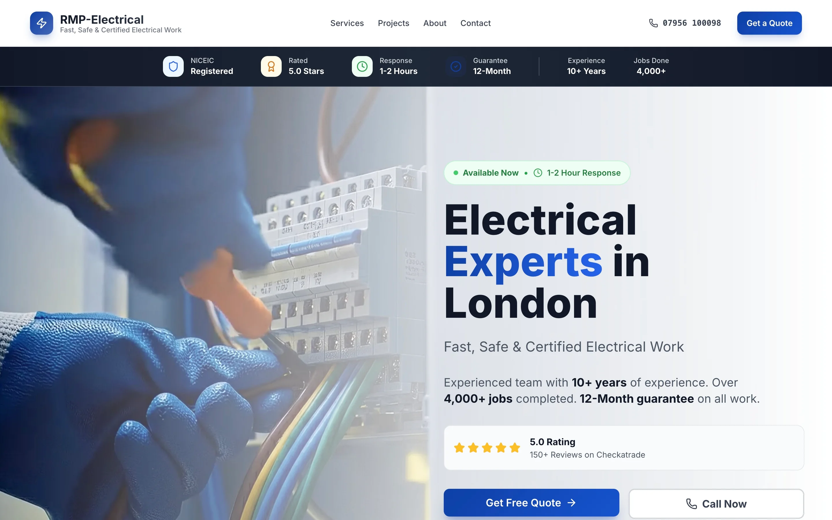 RMP Electrical website preview