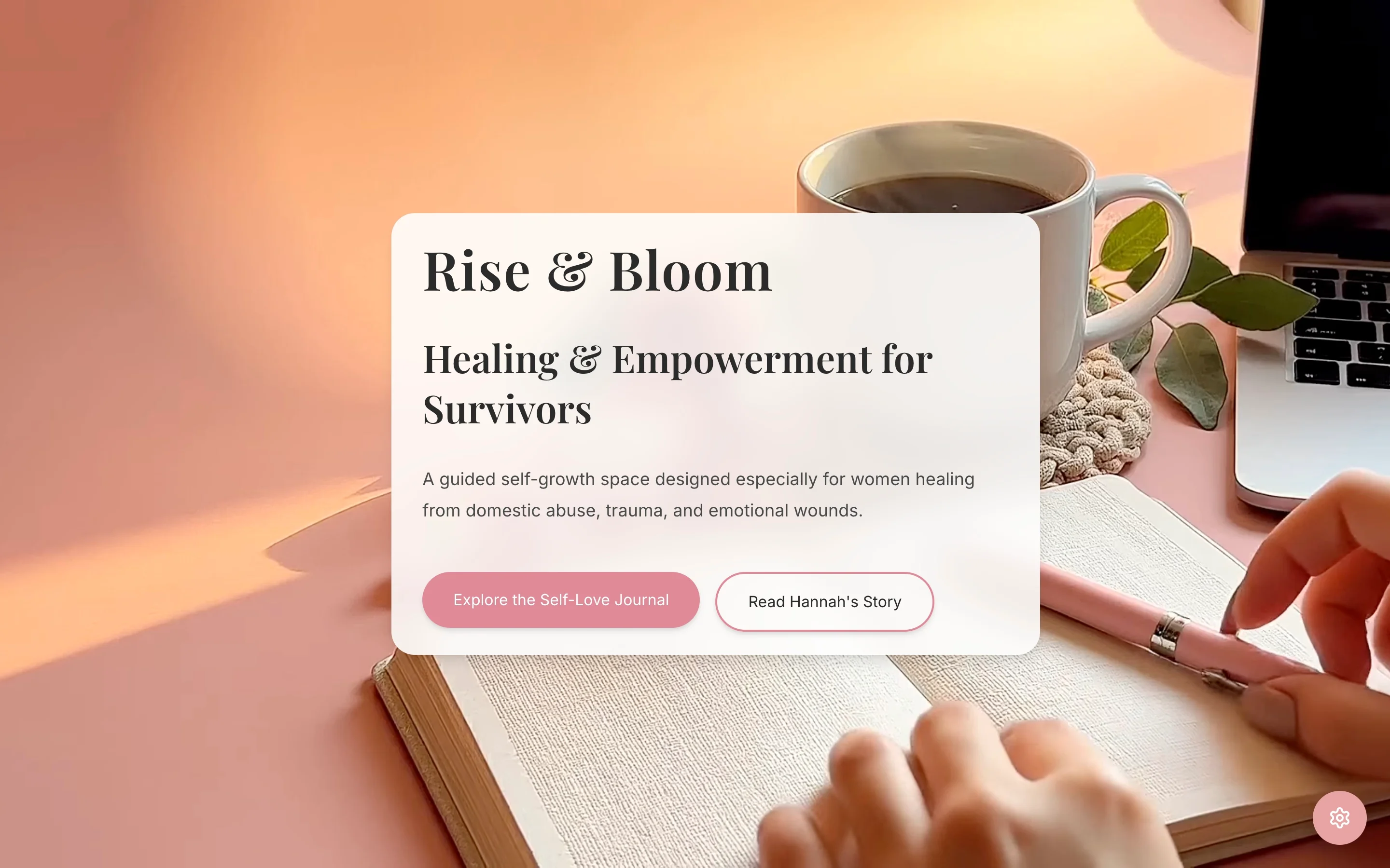 Rise & Bloom website desktop view