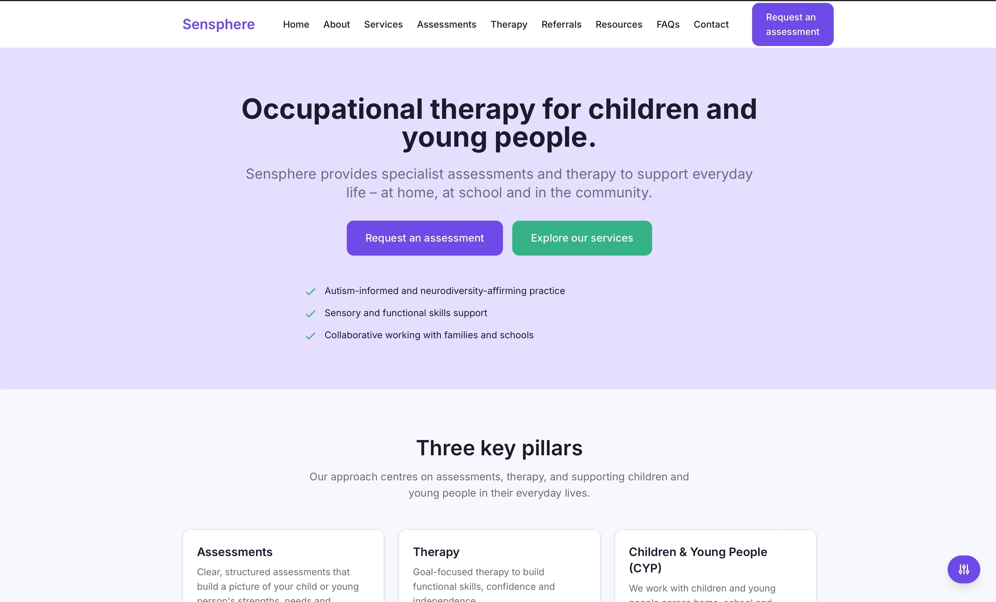 Sensphere website by Doman Digital - professional, modern design