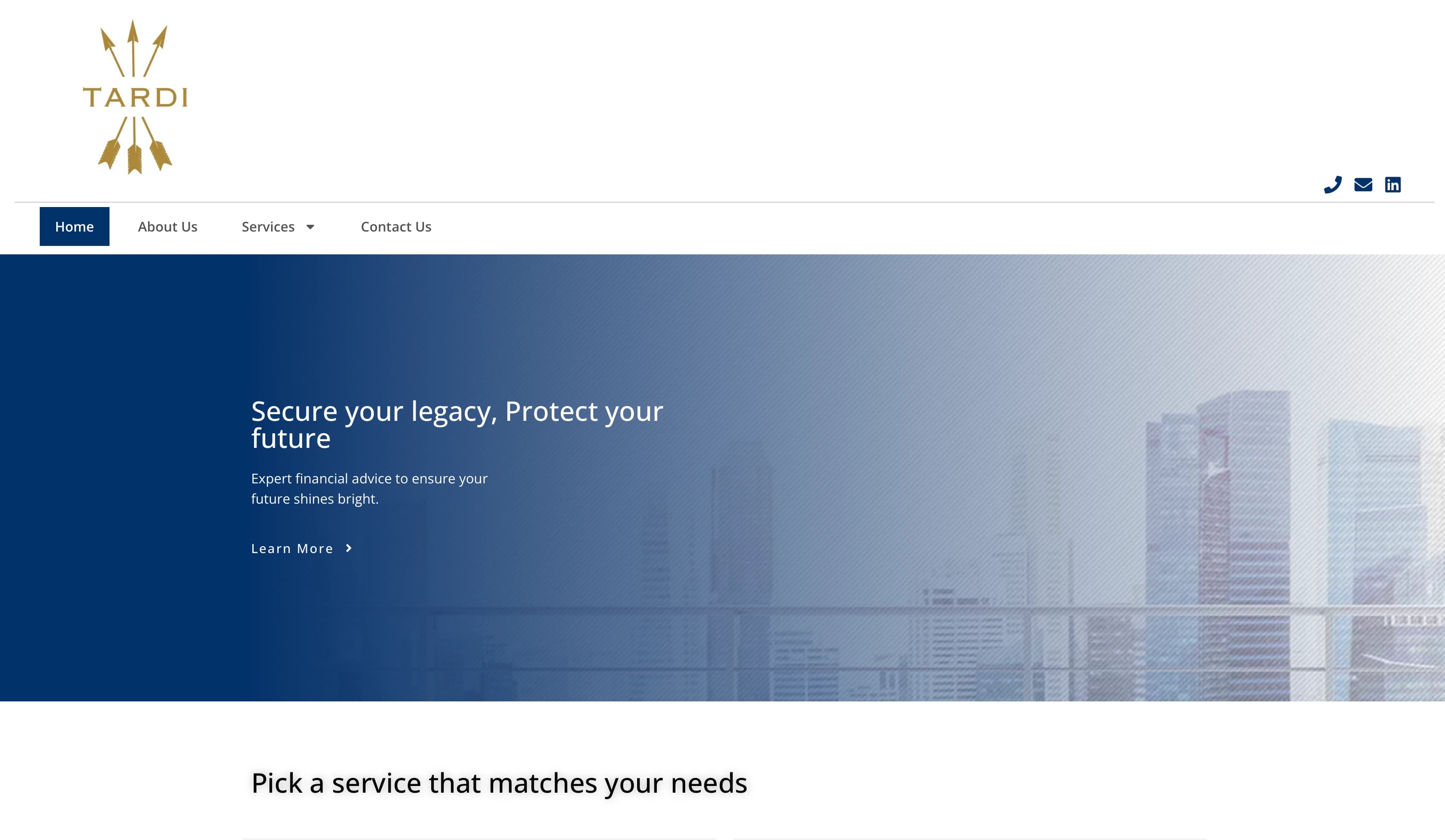 Tardi-Group website before transformation - old design that was hard to navigate