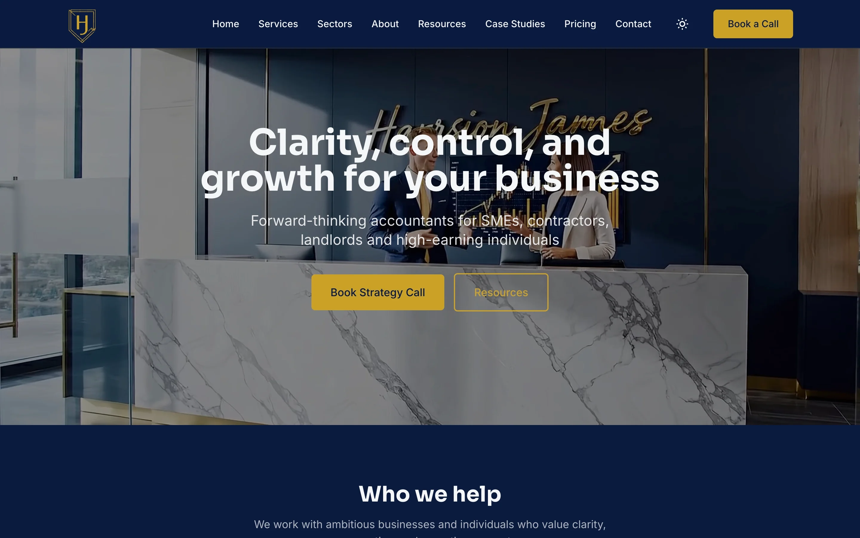Harrison James Accounting website preview